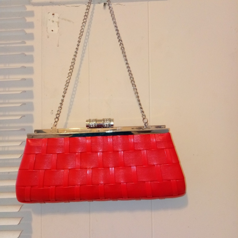 Red evening clutch purse